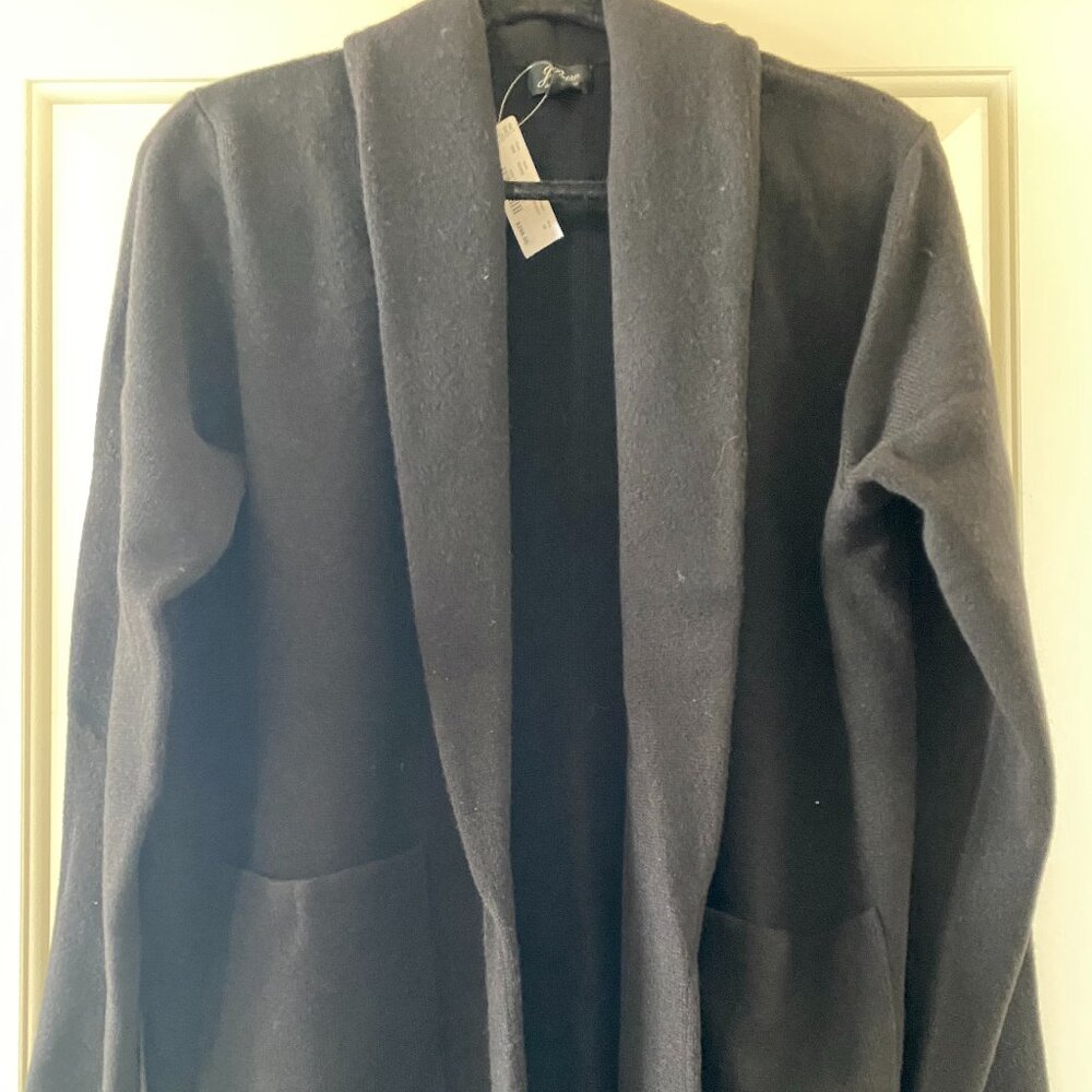 J. Crew Everyday Cashmere Open-Front 100% Sweater Blazer Black NWT Size M $298